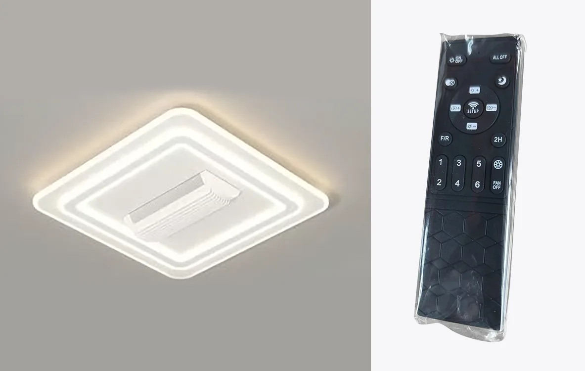 DC Bladeless Ceiling Fan With Light And RC Control Square Shape